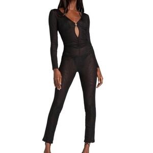 I.AM.GIA Black Mesh Jumpsuit Size Medium Oversized